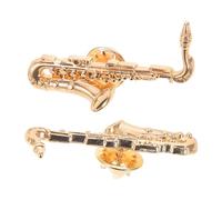 TOYANDONA Broche de Saxofón Diseño Único 2 Piezas Dorado de Aleación para Músicos y Aficionados al Jazz en Conjunto y Presentaciones