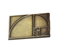 TOYANDONA Broche Matemático en Espiral de Metal Diseño de Proporción Áurea Rectangular, Pin de Solapa Vintage Estilo Medieval, Obsequio para Profesora y Amante de Stem, Accesorio Elegante