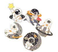 TOYANDONA Broche Metálico de Astronauta Esmaltado 5 Piezas Broche Decorativo para Ropa y Sombreros Tamaño Pequeño Diseño de Dibujos Animados Adecuado para Mochilas y Chal Accesorio