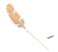TOYANDONA Broche Retro de Hoja Dorada para Mujer y Hombre Pin Elegante para Chaquetas y Trajes Accesorio Vintage para Fiestas, Bodas y Uso Diario Pasador Largo Estable