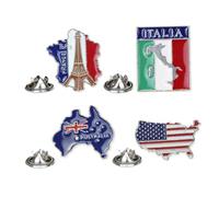 TOYANDONA Broches Creativos En Metal Para Mujer, Alfileres Pequeños Forma De Edificio, Decoración Vintage Para Ropa Casual, Set De 4 Piezas, Obsequio Original Para Viajes