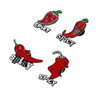 TOYANDONA Broches de Aleación de Zinc Diseño de Chile Rojo, 4 Piezas, Accesorios Versátiles Resistentes al Desgaste para Mujer en Eventos Obsequios y Uso Casual
