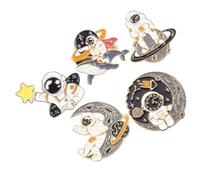 TOYANDONA Broches de Astronauta Dibujos Animados Aleación Resistente Pin de Esmalte Lindo Unisex para Mochilas, Chaquetas y Ropa Set de 5 Piezas Pequeño y Color Delicado