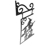 TOYANDONA Bruja De Silueta De Metal Silueta Pared Escultura Accesorios De La Casa Embrujada Bruja Metal Arte Silueta De Brujas De Hierro Forjado Pared Bruja Planchar Animal Familiar Oficina
