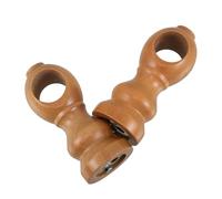 TOYANDONA Cabeza De Barra De Cortina De Madera Maciza Ganchos para Colgar Soportes De Montaje De Cortinas Soporte De Barra De Ventana Portavasos Beige