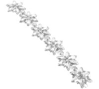 TOYANDONA Cadena de Flores de Vidrio Blanco Diseño Creativo Apliques de Gemas de Imitación para Decoración de Zapatos y Faldas para Manualidades DIY