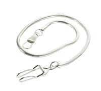 TOYANDONA Cadena Metálica para Reloj de Bolsillo de Aleación Plateada Clip Resistente y Diseño Tipo Serpiente Longitud Adecuado para Hombre Accesorio Vintage para Colgar Relojes y