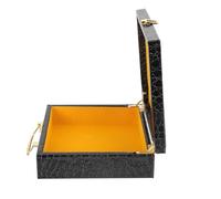 TOYANDONA Caja de Almacenamiento Portátil de Madera Tapa Abatible y Cerradura, Adecuado para Empacar Cigarros y Accesorios en Viajes y Eventos