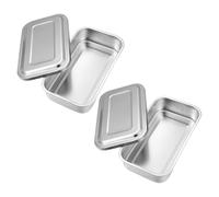 TOYANDONA Caja de Esterilización Resistente Oxidación 2 Piezas de Acero Inoxidable Rectangular Tapa para Herramientas de Manicura Uso Diario en Belleza