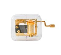 TOYANDONA Caja de Música Transparente con Manivela Mini Adornos de Escritorio para Fiestas Mecánica y Portátil Regalo Original para Amantes Música