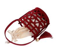 TOYANDONA Caja de Obsequio para Boda Estilo Chino Doble Felicidad Color Rojo Asa Fieltro Grueso y Resistente Bolsa Interior y Borla Caja de Embalaje para Dulces y Recuerdos Románticos