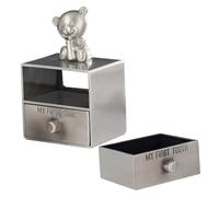 TOYANDONA Caja de Recuerdos para Dientes de Leche, Caja de Baratijas Metálica Interior Suave, Organizador de Joyas Clásico para Bebés