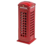 TOYANDONA Caja Decoración Vintage Londres Cabina De Teléfono Hucha De Bricolaje Figura De Cabina Telefónica De Metal Banco De Dinero Hucha Metalica Columna Soporte Bebita