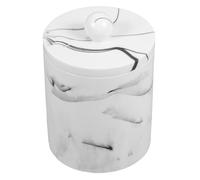 TOYANDONA Caja Organizadora para Hisopos de Algodón y Palillos Resina con Diseño Marmoleado Tinta Tapa Desmontable Estilo Europeo Minimalista para Almacenamiento en Baño y