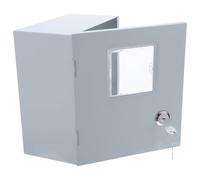 TOYANDONA Caja para Contador de Luz de Hierro sin Fondo Puerta Transparente, Resistente al Impacto y Montaje Superficial para Uso Exterior E Industrial