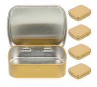 TOYANDONA Caja Pequeña de Lata de Hierro Tapa Abatible Tamaño 60X45X15 MM Color Dorado Brillante Set de 5 Unidades Estuche para Guardar Dulces y Objetos Pequeños Adecuado para Oficina