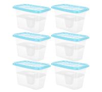 TOYANDONA Cajas Absorbentes de Humedad Vacías Reutilizables 6 Unidades Contenedor Plástico Compacto Azul para Armarios y Almacenamiento Interior Deshumidificador Recargable Doméstico