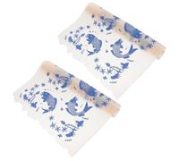 TOYANDONA Calcomanías de Transferencia de Cerámica bajo Cubierta 2 Piezas, Papel de Esmalte Resistente a Altas Temperaturas, Diseño Tradicional Azul y, Papel de Transferencia