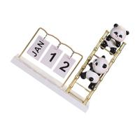 TOYANDONA Calendario de Sobremesa Perpetuo con Diseño de Panda Calendario de Mesa Compacto Decoración Rústica para Oficina y Hogar Regalo Creativo y Funcional