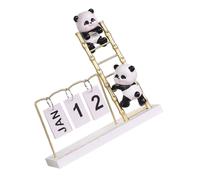 TOYANDONA Calendario de Sobremesa Reutilizable Creativo con Decoración de Panda Calendario Perpetuo de Mesa con Cambio de Página Fácil para Oficina y Hogar