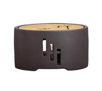 TOYANDONA Calentador de Tetera Japonés Cerámico Hogar Base Calefactora para Velas, Soporte Artesanal Hueco para Calentar Té en Oficina, Cafetería y Casa de Té