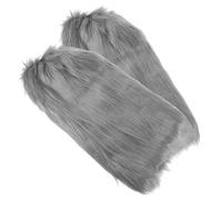 TOYANDONA Calentadores de Piernas Peludos para Mujer, Medias Largas de Imitación Piel, Calentadores Térmicos Grises 40 Cm para Invierno y Otoño, Funda Protectora Cálida para Uso Exterior E