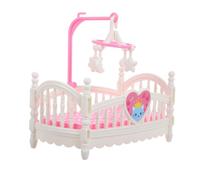 TOYANDONA Cama para muñecas en miniatura blanca, mini cuna, muebles de casa de muñecas, adorable accesorio de dormitorio, mejora el juego imaginativo y el juego de rol interactivo