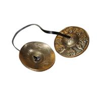 TOYANDONA Campana de Platillo de Cobre para Meditación y Sanación Sonora Tono Claro y Agudo, Par Dorado Adecuado para Accesorios de Yoga y Relajación