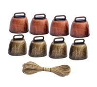 TOYANDONA Campanas Vintage para Ganado Metal con Cuerda Cencerros Rústicos para Vaca Ovejas y Caballos Sonido para Pastoreo y Localización