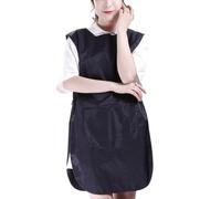 TOYANDONA Capa de Peluquería Diseño de Moda Delantal de Trabajo Negro de Fibra Filament, Protege la Ropa y Mantiene la Ropa Seca y Limpia, para Casa y Permanentes