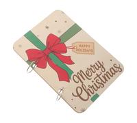 TOYANDONA Carpeta de Madera para Guardar Tarjetas de Navidad con Anillas. | Álbum para exhibir tarjetas navideñas de 9 x 6,3 pulgadas, color verde y rojo clásico, organizador de postales navideñas,