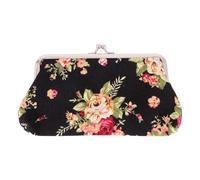 TOYANDONA Cartera Bordada Floral Vintage Hebilla y Cierre de Rosas para Mujer, Bolso de Mano para Uso Diario y Eventos, Material Suave y Resistente