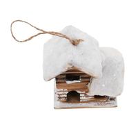 TOYANDONA Casa de Madera LED para Navidad Mini Pueblo Invernal Iluminado con Luz Cálida Adorno Colgante para Árbol Decoración de Invierno para Mesa y Ventana Escena Navideña con Nieve