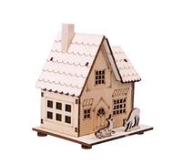 TOYANDONA - Casa de Navidad LED iluminada con pueblo de invierno, de madera, casa de Navidad, ciudad, con iluminación