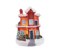 TOYANDONA Casa de Navidad Miniatura de Resina Luminosa Adorno Navideño Decorativo para Escritorio Aldea Navideña Luz Cálida para Fiestas y Jardines Figura de Pueblo Navideño Resistente y