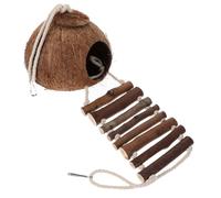 TOYANDONA Casa del Cangrejo Ermitaño de Madera con Escalera y Cueva Hábitat Decorativo para Reptiles y Terrarios Refugio para Cangrejos Ermitaños y Otras Especies