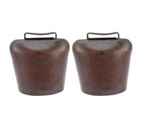 TOYANDONA Cencerros de Hierro para Ganado 2 Piezas Tamaño Mediano Color Rojo Cobre Antiguo Campana Ruidosa para Animales de Granja Accesorios Agrícolas Suministros para Pastoreo