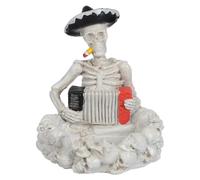 TOYANDONA Cenicero de Resina Forma de Calavera para Interior y Exterior, Diseño Único y Resistente al Viento, Adecuado para Decoración de Halloween y Uso Versátil