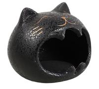 TOYANDONA Cenicero Grande de Cerámica Diseño de Gato Negro, Decoración para Hogar y Oficina, Resistente al Viento Humo, Capacidad Amplia para Cenizas, Adecuado para Uso Interior y Exterior