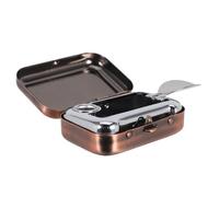 TOYANDONA Cenicero Portátil de Metal Rectangular con Tapa, Accesorio de Cenicero de Viaje a Prueba de Viento para Exteriores y Oficina, Receptáculo Compacto para Fumar al Aire Libre, Estilo