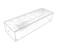 TOYANDONA Centro de Mesa Floral Acrílico Transparente 30X10X65 CM 12 Orificios Jarrón Hidropónico Rectangular para Flores Secas y Soporte para Arreglos Decoración para Bodas y Hogar