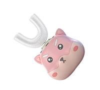 TOYANDONA Cepillo de Dientes Eléctrico Rosa para Niños con Forma de U Cabezal de Gel de Sílice Cepillo de Dientes Blanqueador Tipo U para Niños