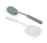 TOYANDONA Cepillo de Limpieza para Inodoro Mango Largo y 2 Cabezales Intercambiables Material Abrasivo y Polipropileno Resistente y Práctico para Baño Suelos Bañeras y Paredes Incluye