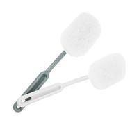 TOYANDONA Cepillo de Limpieza para Inodoro Mango Largo y Cabezal Reemplazable Juego de 2 Piezas Gris Blanco de Polipropileno Abrasivo Herramienta Duradera para Baño Suelos Bañeras y