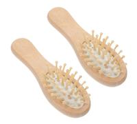 TOYANDONA Cepillo de Masaje Cuero Cabelludo de Madera de Bambú Pequeño 12X45 CM Peine de Dientes Anchos Portátil Antiestático para Desenredar Cabello Infantil y Adulto Set 2 Piezas para
