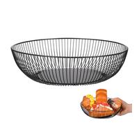 TOYANDONA Cesta de Frutas de Hierro Negro Elegante y Simple para Mesa de Comedor, Frutero Que Previene el Deterioro y Protege la Superficie