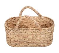 TOYANDONA Cesta de Verduras Tejida Cesta de Almacenamiento Tejida Mano Pequeña Ovalada de Hierba Marina con Asa, Organizador Transpirable para Pan y Frutas, Mercado y Decoración