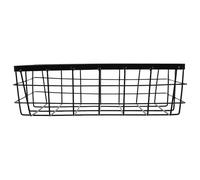 TOYANDONA Cesta Metálica Rectangular Grande para Baño, Organizador de Pared de Hierro Negro sin Tablero, Estante para Artículos de Ducha y Almacenamiento en Baño, Soporte Resistente