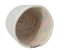 TOYANDONA Cesta Organizadora de Escritorio Pequeña de Cuerda de Algodón Multicolor, Cesta Redonda para Almacenamiento de Aperitivos, Cosméticos y Artículos Variados, Adecuado para Hogar