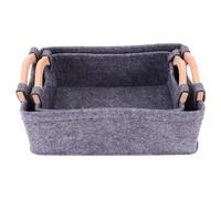 TOYANDONA Cestas de Almacenamiento de Fieltro Hogar Set de 2 Unidades Gris Medio Tamaños 29X18X10 CM y 33X225X115 CM Organizador para Libros Juguetes y Escritorio Contenedores